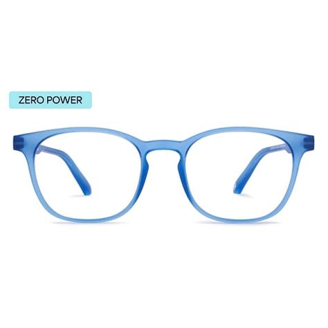 Buy Blue Block Zero Power Screen Glasses : Ocean Blue Full Rim Square ...