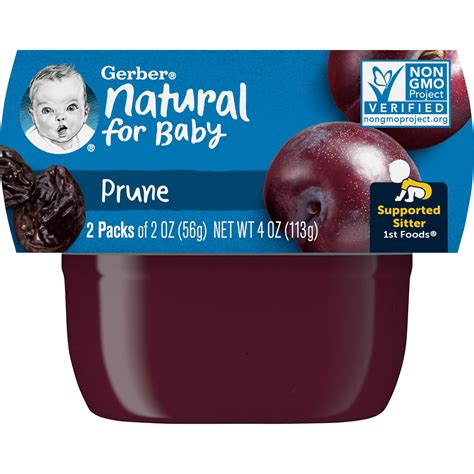 Amazon.com : Gerber 1st Foods Baby Food, Prune Puree, Natural & Non-GMO ...