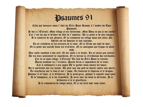 French Psalm 91 poster. Bilingual Bible poster.