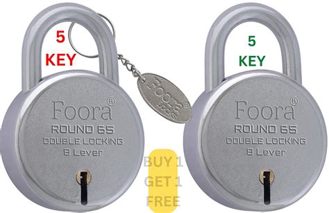 Foora Lock and Keys Door Lock for Home - Round 65 Pack of 2 Padlock ...