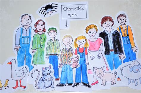 Charlotte's Web Character Paper Figures Outlines & Color Printable - Etsy