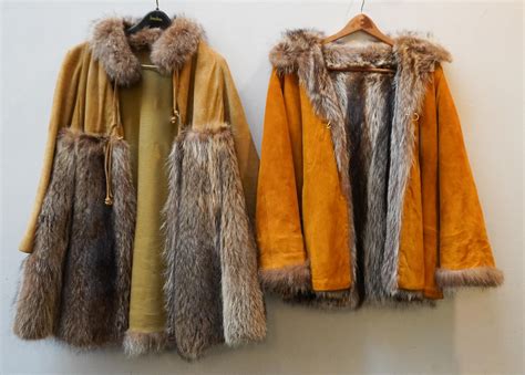 Lot - Two Custom Made Fur Lined Coats