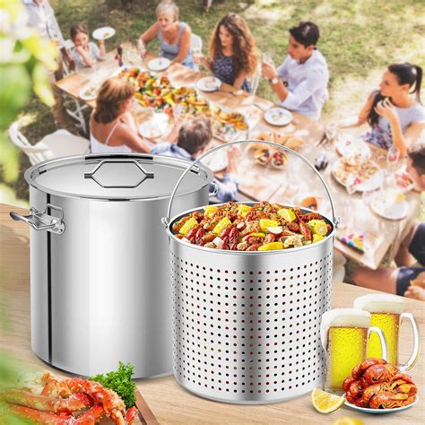 Buy ARC 64QT Stainless Steel Crab Seafood Boil Pot with Basket, Stock ...
