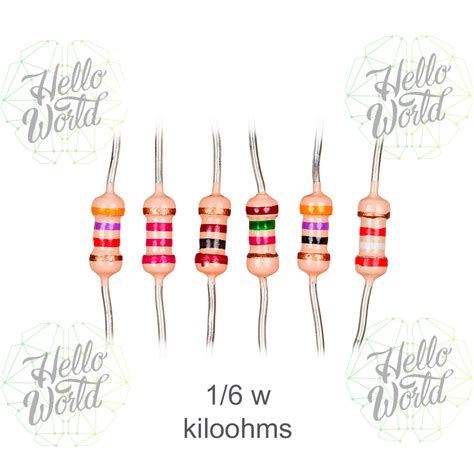 Paquete de resistencias de 1/8 W (kiloohms) – Hello World