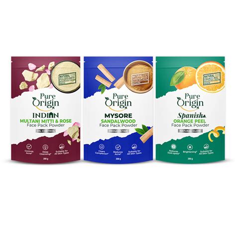 Multani Mitti, Mysore Sandalwood and Spanish Orange Face Pack Powder C ...
