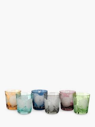 Pols Potten Peony Glass Tumbler, Set of 6, 250ml, Assorted