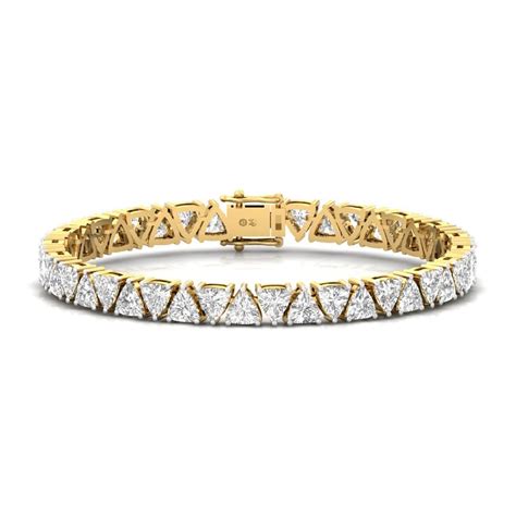 Trillion-Cut CVD-Lab Grown Diamond Unbreakable Bond Tennis Bracelet ...