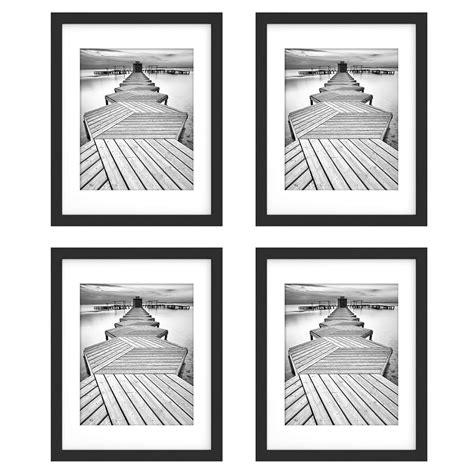 UnityStar 11x14 Picture Frames, Matted to 8x10 Frame, Solid Wood and ...