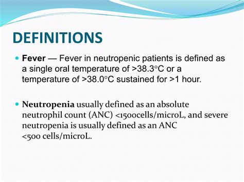 Guidelines of febrile neutropenia | PPTX