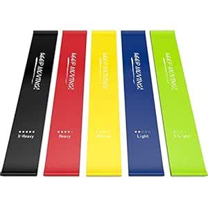 Semx Resistance Bands, [Set of 5] Exercise Bands with E-Book/User Guide ...
