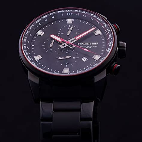 SWADESI STUFF Coupe Chronograph Black Dial Premium Luxury Stainless ...