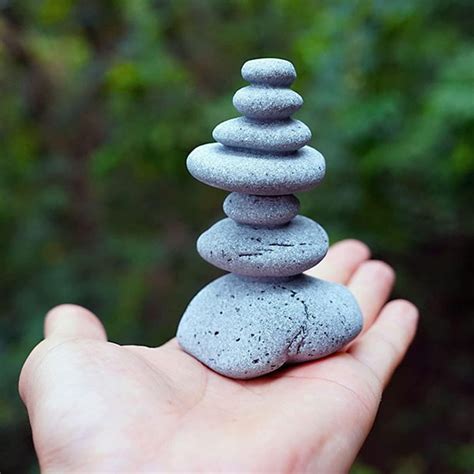 Owmell Balanced Stones Cairn Statue Garden Decor Stacked Zen Rock Stone ...