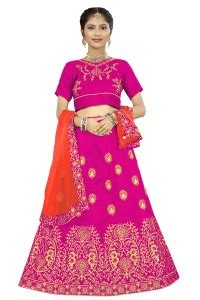 Girls Lehenga Choli Ethnic Wear Embroidered Lehenga, Choli and Dupatta ...