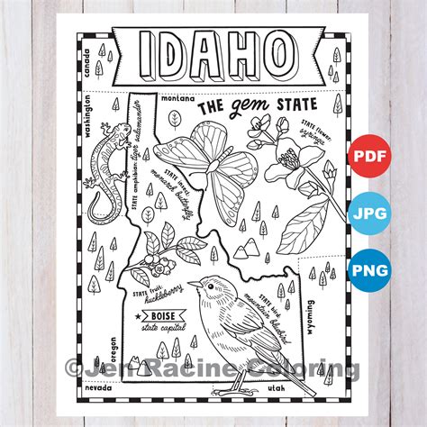 Idaho State Symbols Coloring Pages