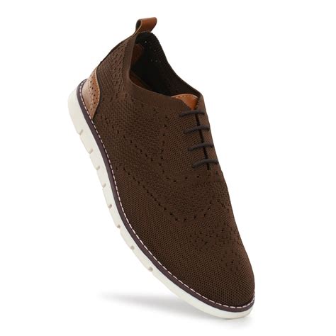 Legwork SWIFTKNIT™ Brown Brogues 100% Recycled Pet Bottles Knit Oxford