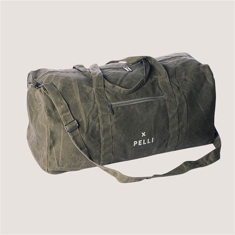 Large Canvas Duffle Bag I Waxed Canvas - Army Green I Pelli Bags