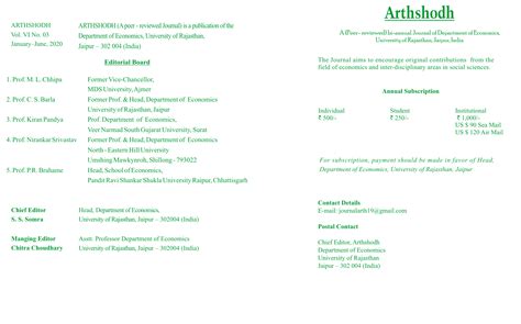 Economics-University of Rajasthan