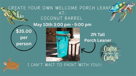 Create your own Beach Theme Welcome 2FT Porch Leaner , Coconut Barrel ...