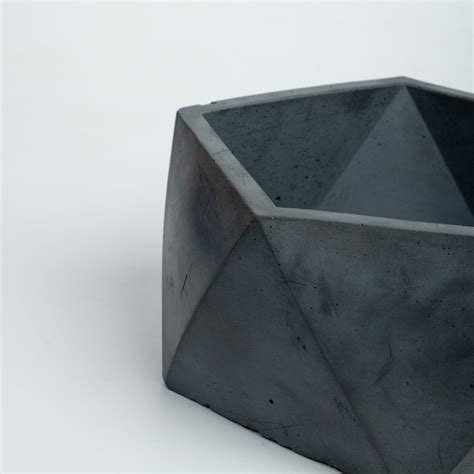 Tripent-Dark Concrete-Trendy Faceted Planter for indoor and outdoor pl ...