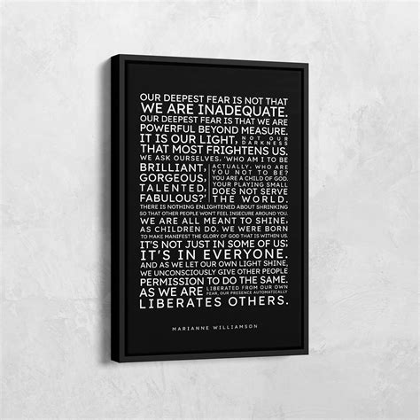 Our Deepest Fear Poem by Marianne Williamson Print, Inspirat | Inspire ...