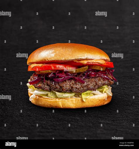 Tasty grilled hamburger patties hi-res stock photography and images - Alamy