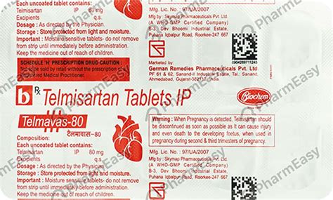 Buy Telsarin 80 MG Tablet (10) Online at Flat 15% OFF | PharmEasy