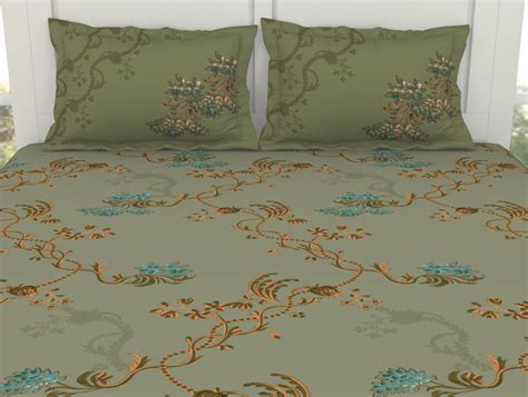 Floral Icicle - Light Grey 100% Cotton King Size Bedsheet - Lattice By