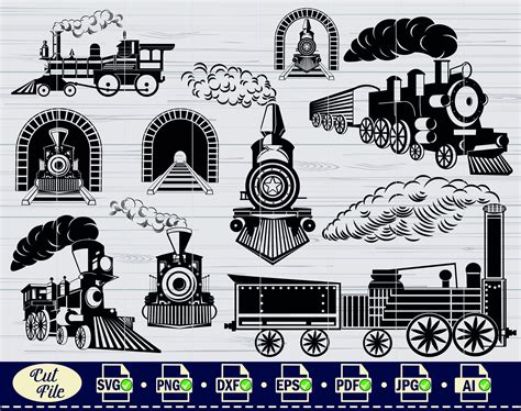 Steam Train Clip Art Black And White