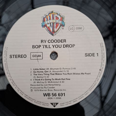 Ry Cooder ‎– Bop Till You Drop Disc vinil - Hifi Audio Mix