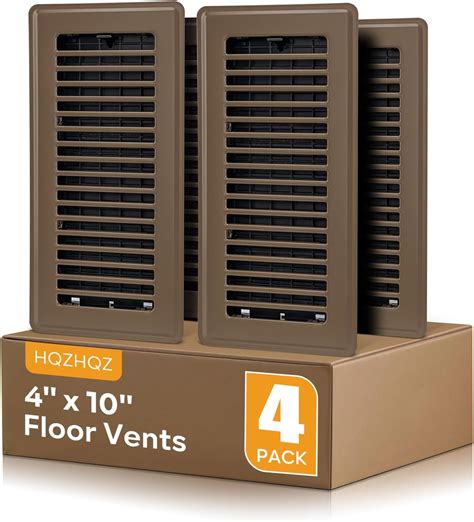 4" x 10" Floor Vent Covers Brown 4 Pack, Heavy Duty Walkable Vent ...