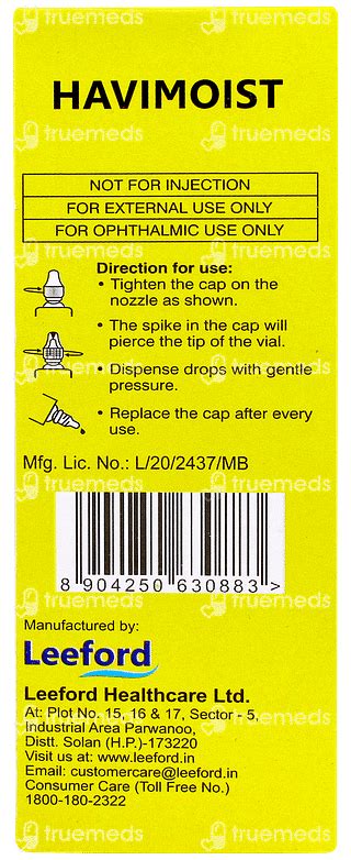 Havimoist Eye Drop 10 Ml - Uses, Side Effects, Dosage, Price | Truemeds