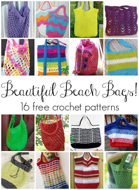 Beautiful Crochet Beach Bags! 16 Free Crochet Patterns - fiberfluxblog.com