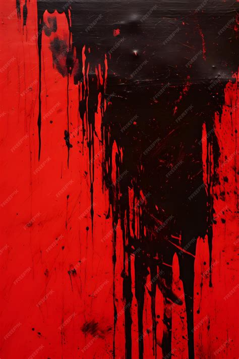 Premium Photo | A black and red painting on a red wall Generative AI