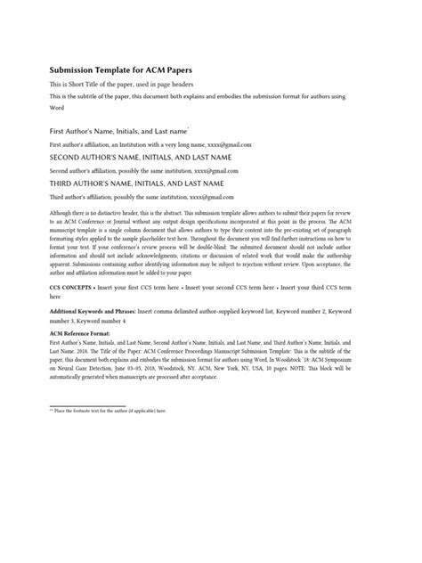 Image result for ACM Format Sample Paper PDF