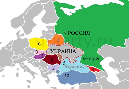Страны-соседи Украины и их столицы на карте | Карты городов России и мира