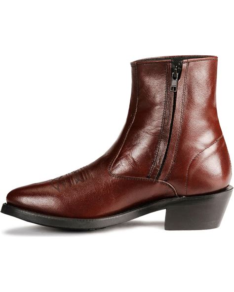 Old West Men's Zipper Western Ankle Boot - MZ7082 | eBay