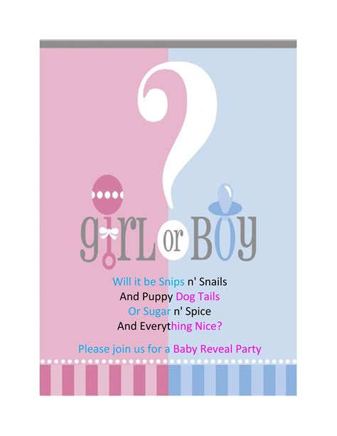 17 Free Gender Reveal Invitation Templates - Template Lab