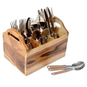 KESHA SPREE Wooden Fork and Knife Stand | Cutlery Holder for Dining ...