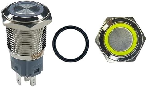 Electronic Spices 19 mm 12-24V Ring Light Horn Types Push Button Metal ...