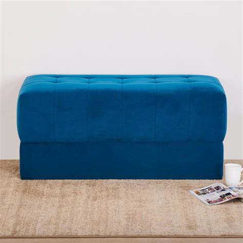 Buy Velvetica Tufted Fabric Bench - Blue from Home Centre at just INR ...