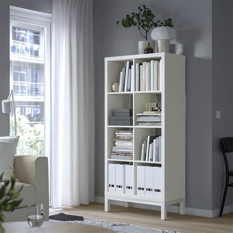 KALLAX shelving unit with underframe, white/white, 77x164 cm (303/8x645 ...