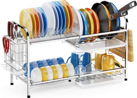 Amazon.com: iSPECLE Dish Drying Rack, Expandable 2 Tier Extra Large ...