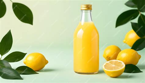 Premium Photo | Lemon Juice Bottle Packaging Mockup