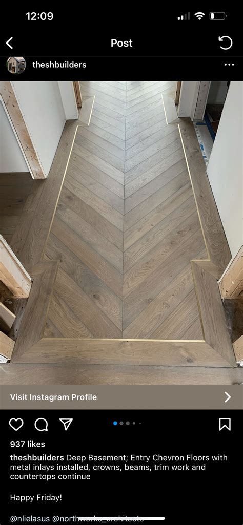 Stylish Wood Flooring with Gold Trim