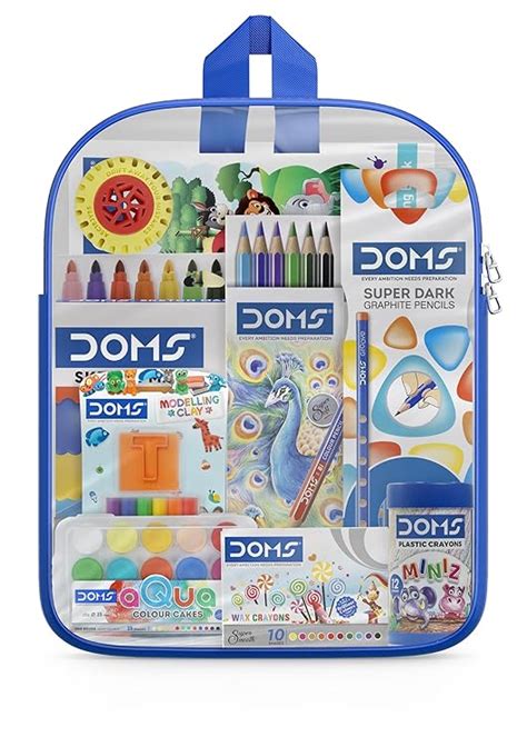 Doms Jonior Art Kit | Comes With Transparent Zipper Bag | Perfect Value ...