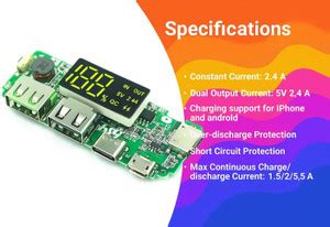 AEAAICO Dual USB with Type-C and Micro usb with LED Display 18650 ...