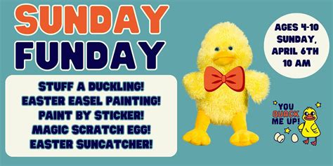 Sunday Funday: Build a Duckling + Easter Crafts! (Ages 4-10), Denville ...