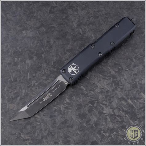 Microtech Knives UTX-85 T/E Automatic OTF D/A Knife (3in Black Plain ...