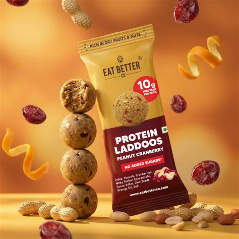 Peanut Cranberry - Protein Laddoos | 5 Packets - 200 g – Eat Better Co