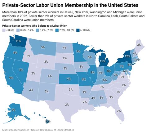 [OC] Private-Sector Labor Union Membership in the United States : r ...